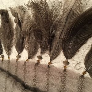 Shaw with Ostrich Feathers and Beads